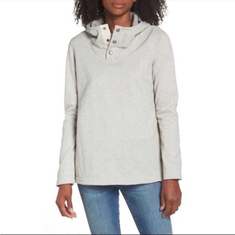 The North Face Grey/Tan Knit Fleece Henley Pullover